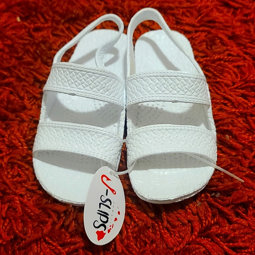 NWT J-Slips Hawaiian White Toddler Sandals Size 8/9